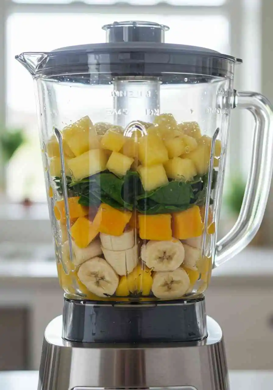 detox-island-green-smoothie-in-blender Tropical Smoothie Detox Island Green in blender