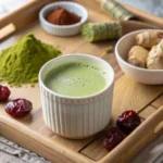 Japanese Mounjaro detox drink with matcha, kombu, umeboshi
