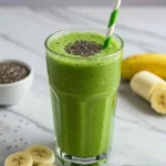 Matcha green tea smoothie with chia seeds