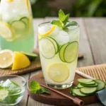 natural zepbound recipe in a glass with cucumber and mint