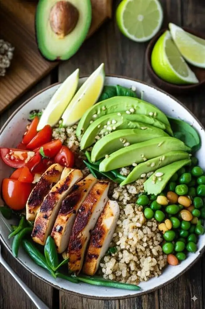 what-to-eat-on-zepbound Healthy Zepbound-friendly meal with lean protein and veggies